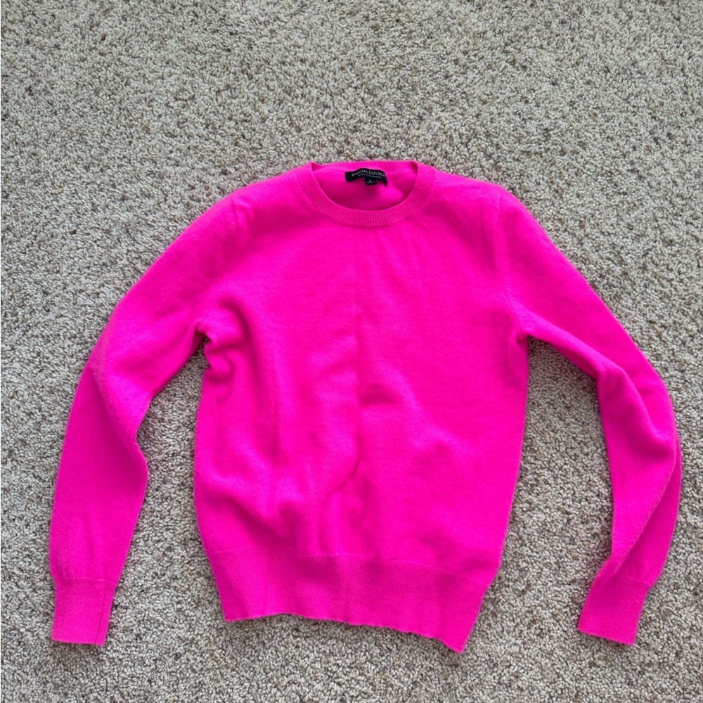 Banana Republic Bright Pink Crew Neck Sweater